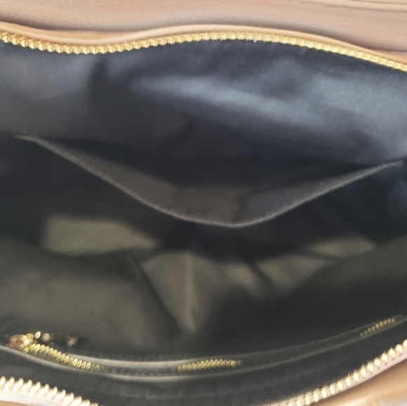 1496- LOVE MOSCHINO Milano Bag Nat Grain Leather Taupe Genuine Leather NWT - Picture 6 of 12